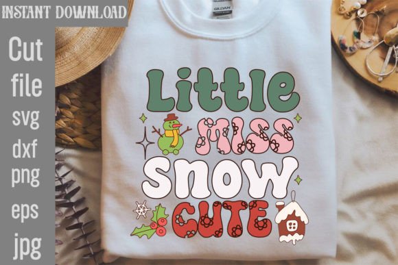 Little Miss Snow Retro PNG for T-Shirt Designs