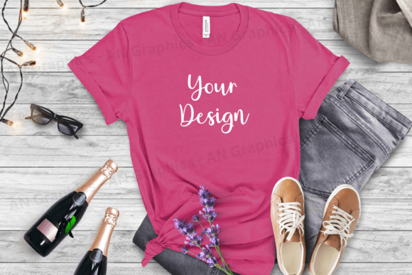 New Year Bella Canvas Mockup: Berry T-Shirts