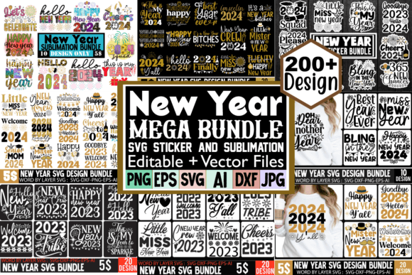 New Year Mega Bundle SVG Sublimation Crafts