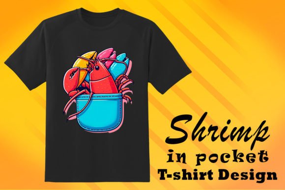 Pocket Shrimp T-Shirt Design for POD Review