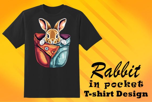 Rabbit in Pocket Clipart for T-Shirt Designs