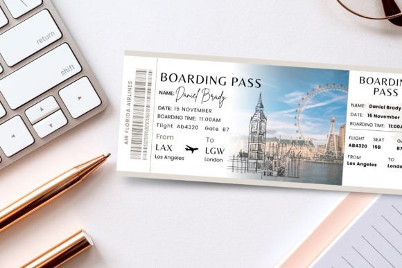 Review: Editable London Boarding Pass Canva for Stitchers