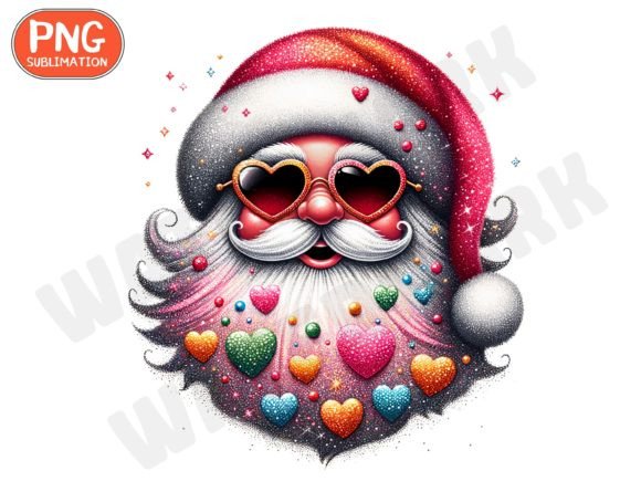 Santa with Sunglasses PNG for Crafts