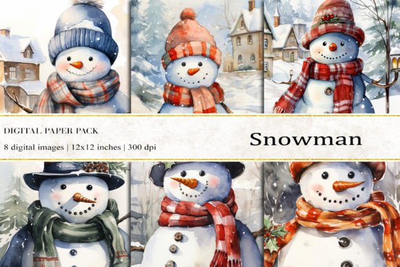 Snowman Digital Papers: Premium Backgrounds for Branding