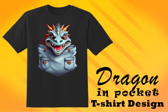 T-Shirt Design Featuring a Pocket Dragon for Crafts