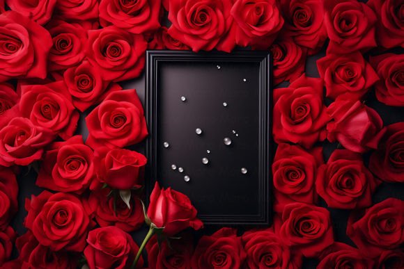 Valentine’s Day Frame Mockup with Rose