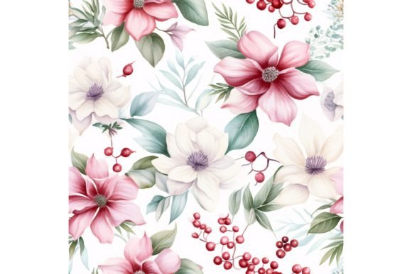 Winter Flower Seamless Pattern for Patterns